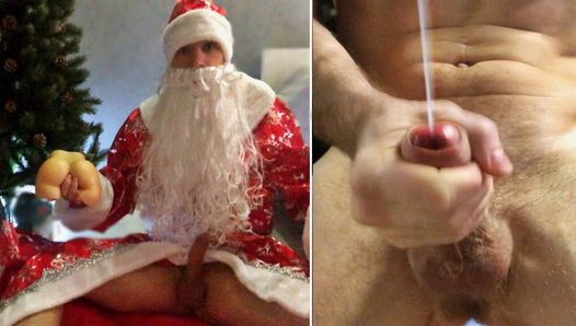 Papai Noel acordou depois do natal e fodeu seu presente! Porra no seu rosto!