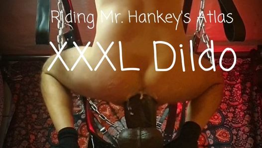 Riding Mr. Hankey's Atlas XXXL Dildo