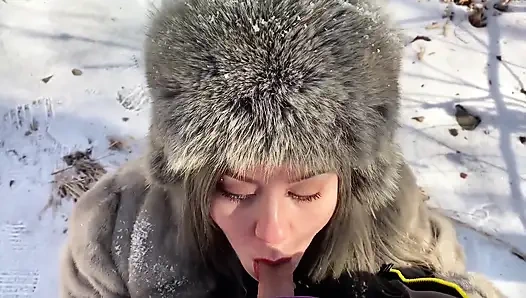 Vilu Vidish Is Sucking Dick in the Winter Forest