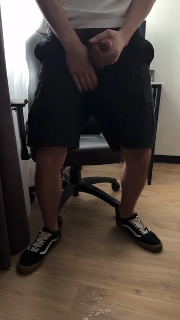 Epic moment from "Curly twink guy jerked off after college and cum"