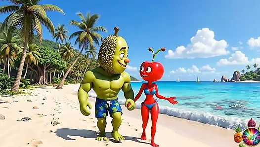 Episode 4 - Cute Pineapple Girl and Sweet Avocado Man Sharing Gentle Tropical Moments AI Hentai