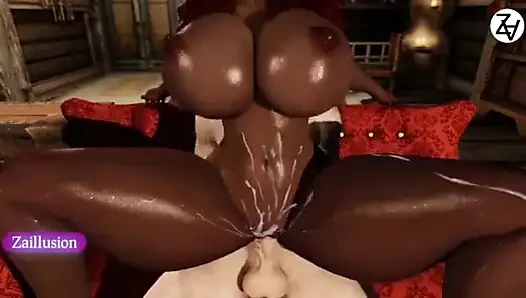 Beyond Strength: The Black Woman and the huge man - 3D animatoon Original Story