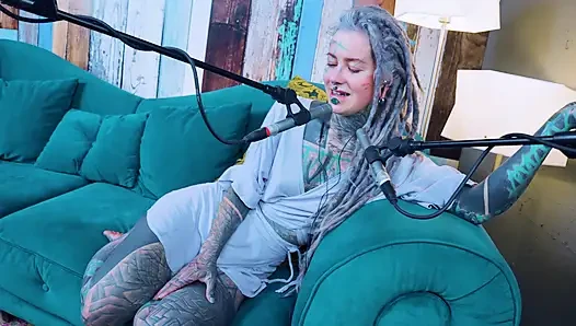 I talk about Z - zeal - ASMR podcast SFW talking goth skinny girl dreadlocks tattoo model inked girl