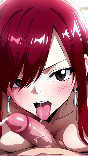 Fairy Tail Erza Takes Care of Your Cock with Her Wet Pussy and Mouth Thirsty for Hard Sex
