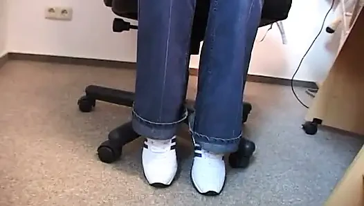 Sexy slut masturbating in office