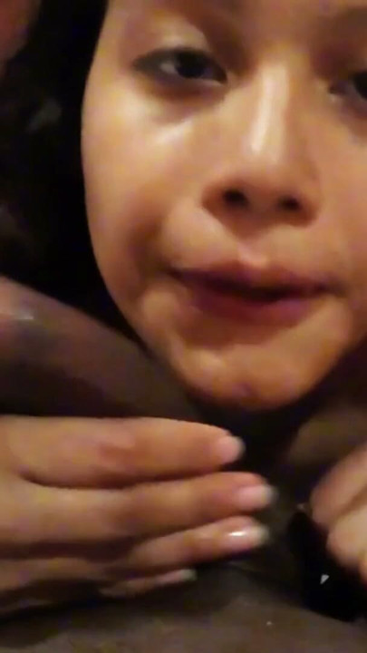 horny petite sucks my cock and fills it with drool so I can come in her mouth | Clip 1