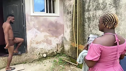 Trying to Help My Neighbor Put Cloth on D Rope Before I Could Know My Dick Is in Her Pussy