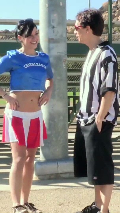 Hot cheerleader Savannah Camden seduces an older referee | Clip 1