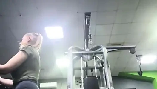 First time Double penetration. Anal fucking in the gym