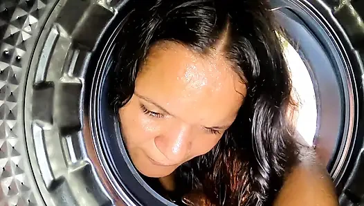 I Got Stuck in the Washing Machine My Black Dick Stepson Took Advantage and Fucked Me