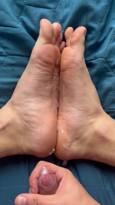 Feet covered in cum