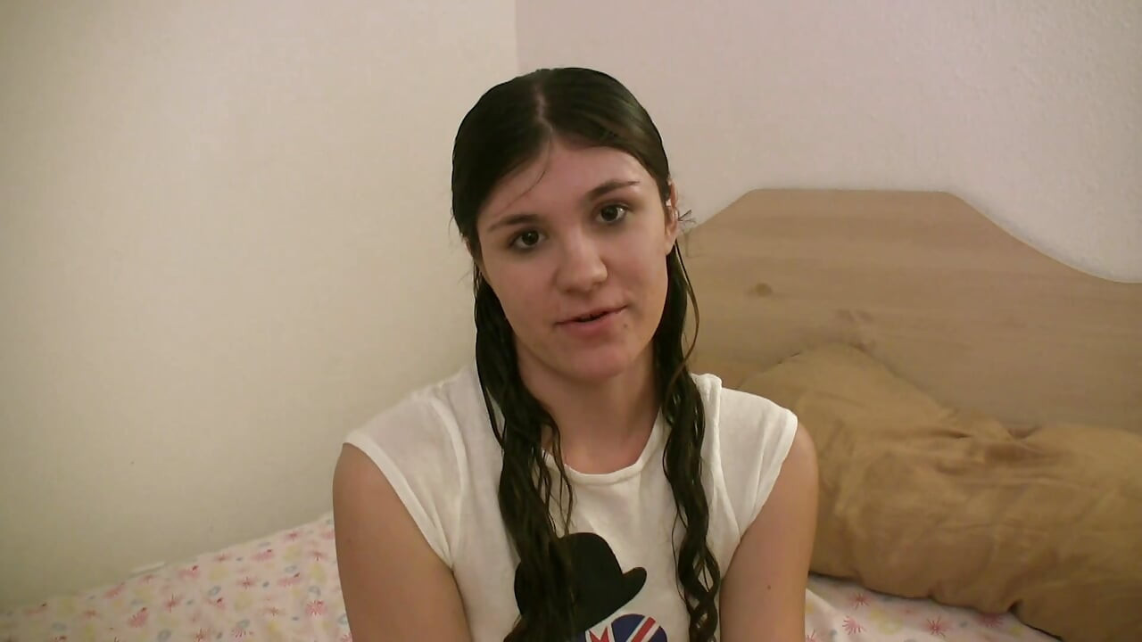 Teen Girl Masturbates with Dildo and Sucks Mature Cock