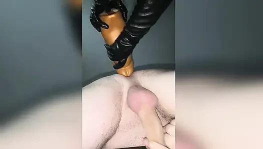 Wife Fucks Husband with Huge Dildo Until He Cums. Femdom. Homemade.