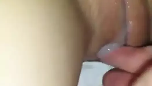Playing with a cum covered pussy