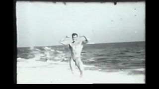 Gay vintage dos anos 50 - ed peludo, na praia