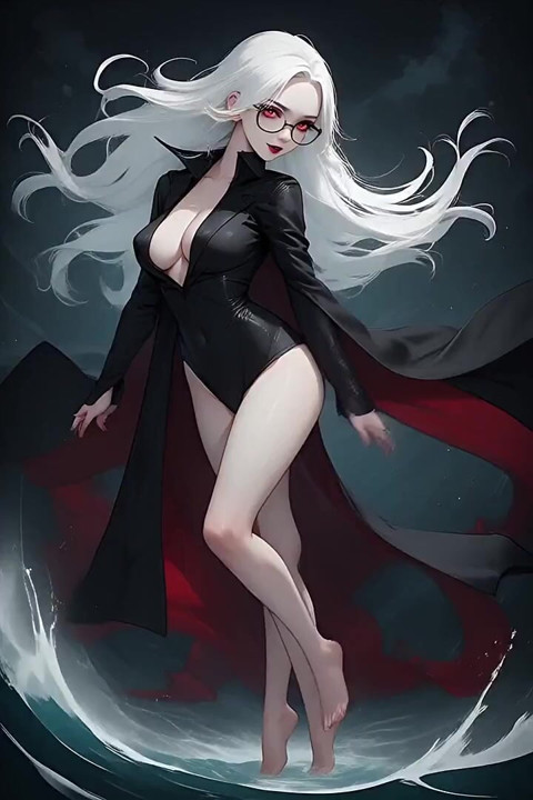 Sorceress Vs. Sea Monster - Yapay Zeka Tarafından Üretildi - Gerçek İnsanlar Yok