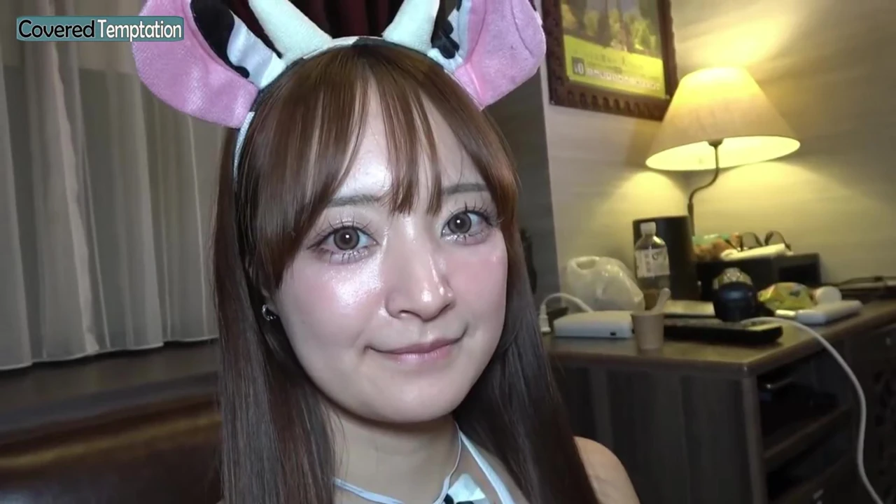Half Style F Cup Beauty in a Cute Cow Costume. Micro Bikini Bounce, First Swallow Show!
