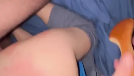 Doggystyle and spanking with a girl plugged