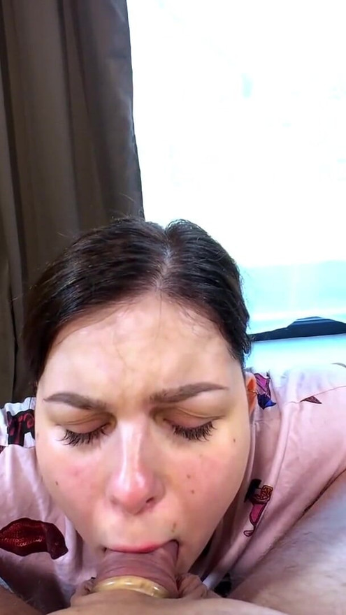 covering my hot young wife's face with hot cream after amazing blowjob | Clip 1