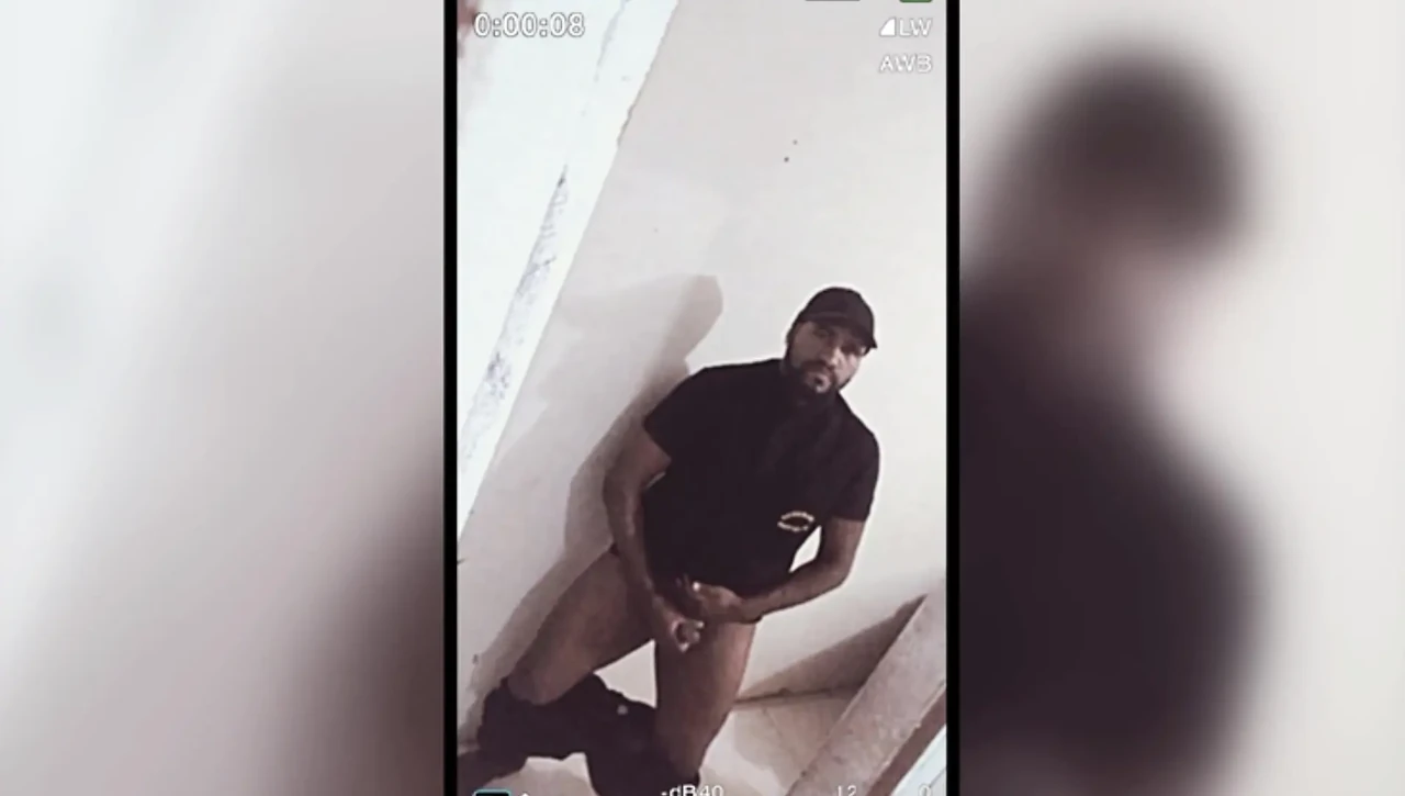 Security Guard Masturbating at Work