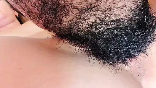 Bearded Guy Devours Wet Pussy in Extreme Close-Up - Intense Cunnilingus & Fingering Until She Cums Hard
