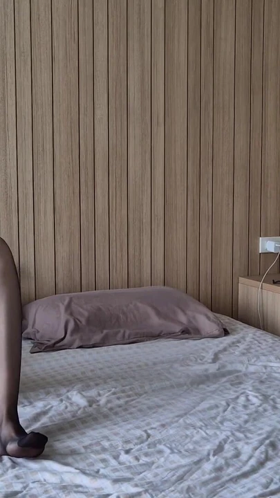 Emotional moment from "Caught on Masturbating Step Sister. My stepsister seduced me. Masturbation in pantyhose, tights fetish"