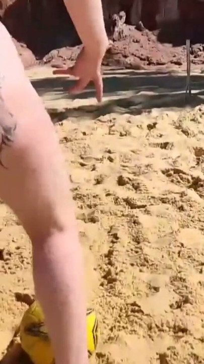 Playing soccer on the beach two hotties lost the bet and had to me | Clip 2