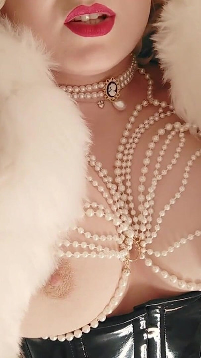Iconic moment from "white fur - fetish video - JOI jerk off instructions CEI cum eating instructor - kinky Arya Grander"