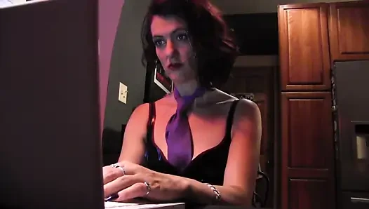 Kinky babes in costume use toys to please each other on the floor