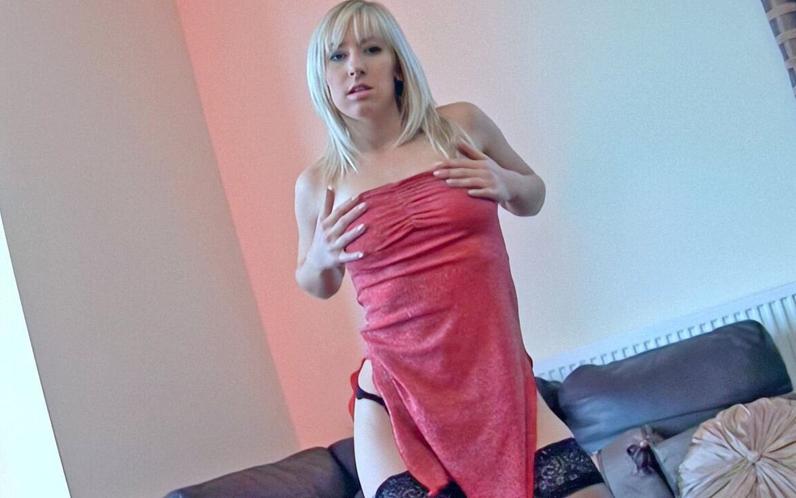 Karlie Simon in Black Stockings Dildos Her Shaven Pussy and Asshole