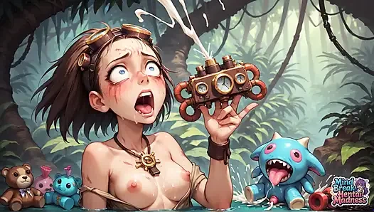 Оргия со сквиртующей машиной в джунглях