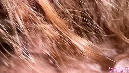 Perverted redhead neighbor puts a stranger's mini cock in her mouth, until she gets the cum