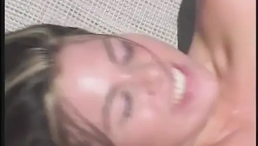 Young babe with pink fishnets gets hardcore fuck session by the pool from a BWC dude