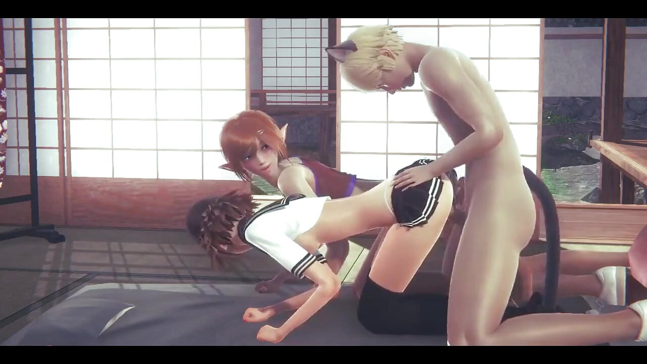 Hentai Bez cenzury 3D - Mia i Elf Hard Sex - japońska azjatycka manga anime gra filmowa porno