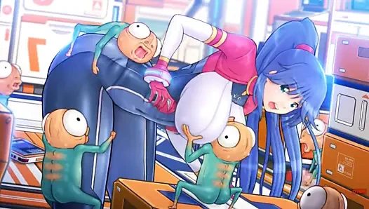 Реакция существа внутри корабля! Часть 2, секс в косплее, 3D хентай игра, резидент злой гэнгбэнг с большими сиськами, Ahegao милфа