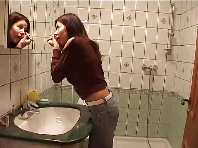 Gorgeous brunette teen with a shaved pussy gets pounded by a black stud