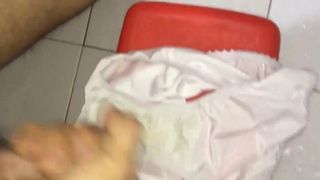 Cum on white nylon panties