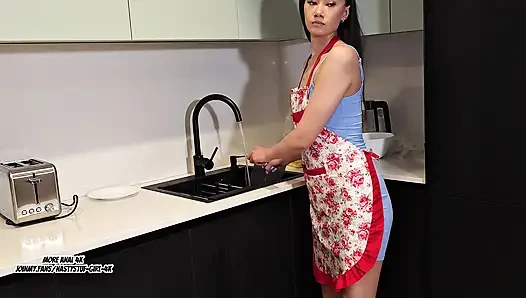Heiße Ehefrau Küche Anal Creampie