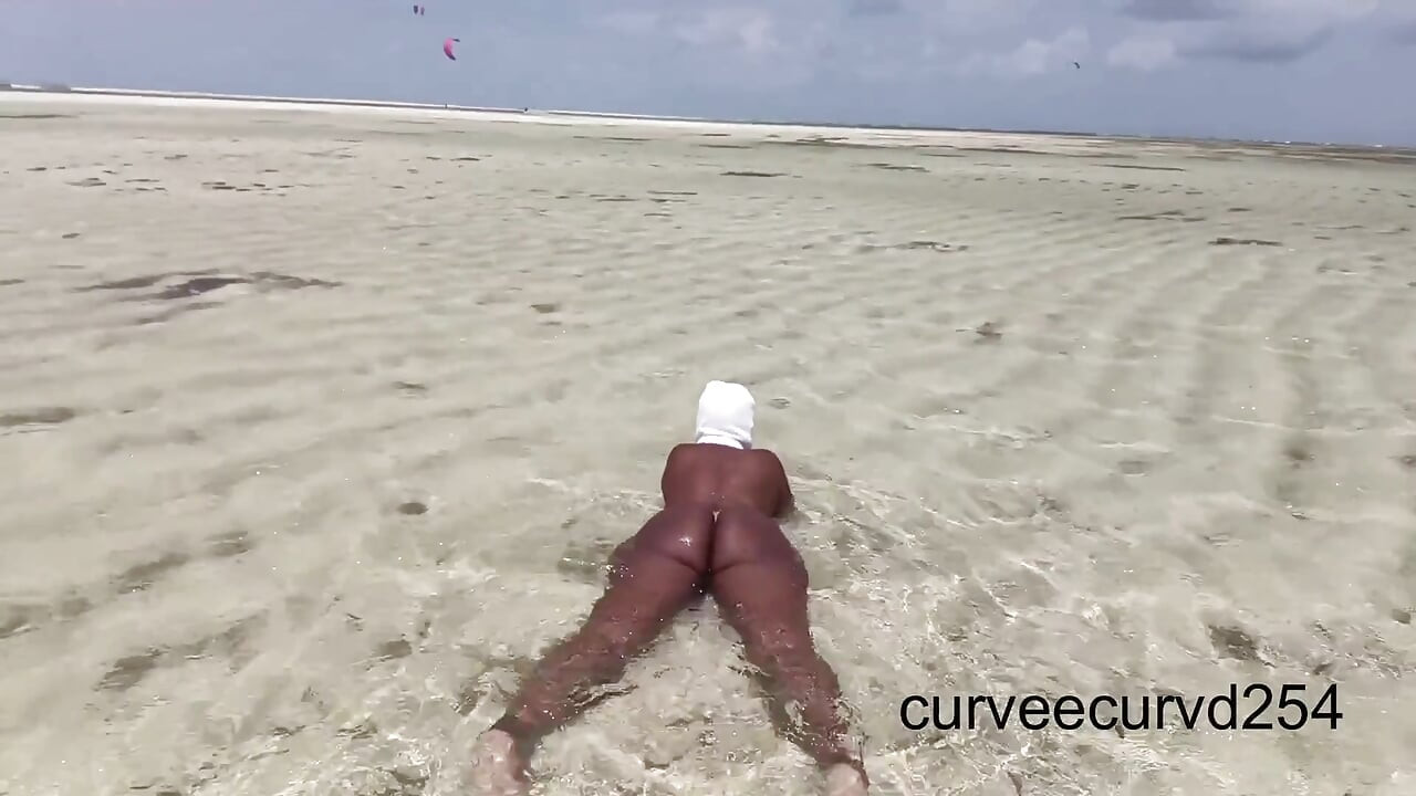Flashing Twerking at a Beach in Africa