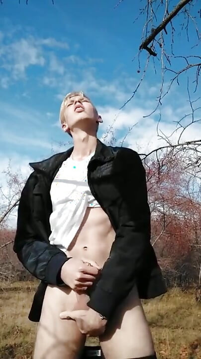 Guy caught jerking off in the park