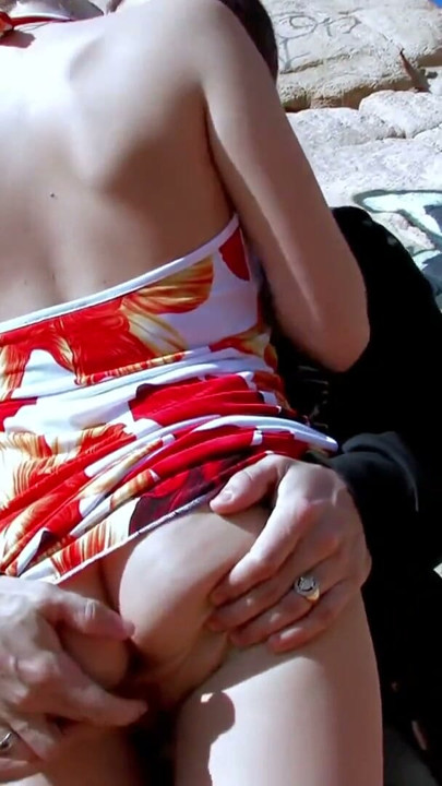 Hot french blonde anal fucking by big cock on public beach | Clip 1