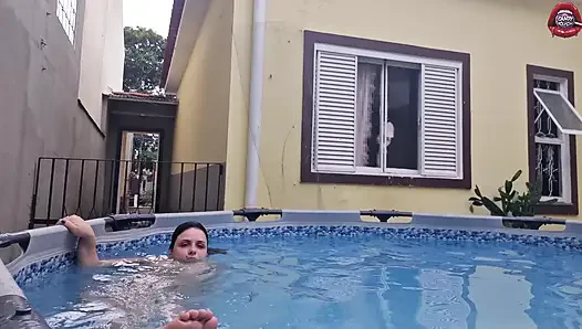 Your Slut Neighbor Showing Herself in the Pool