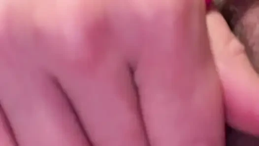 Wife recording masturbating closeup hairy wet pussy
