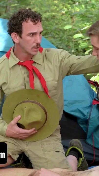Thrilling moment from "Boys At Camp - Two Naughty Boys Caught By Scout Master Colton McKeon Masturbating Outdoors"