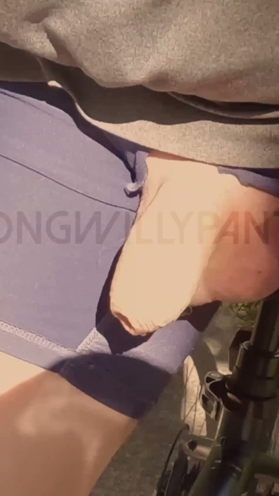 Riding a bike with my cock flashing | Clip 1