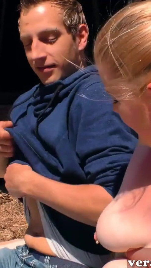 German chubby blonde teen at amateur outdoor sex | Clip 1