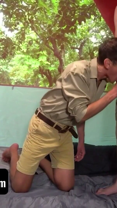 Boys At Camp - Scout Master Joshua Kelly Sucks And Swallows His Two Twink Student's Huge Load Of Cum | Clip 1