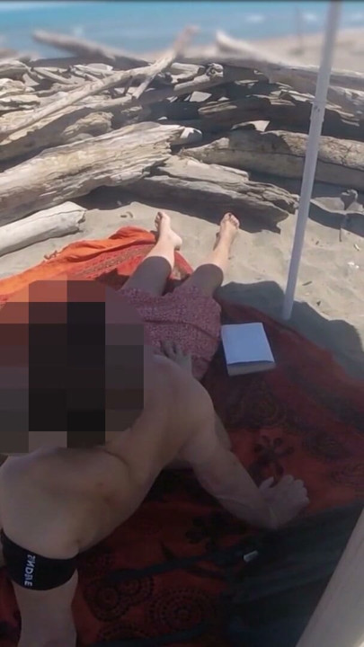 Exhibitionist Teacher Outdoor Amateur Milf Handjob Big Cock on Nudity Beach public in front of voyeur with cum P1 - MissCreamy | Clip 1