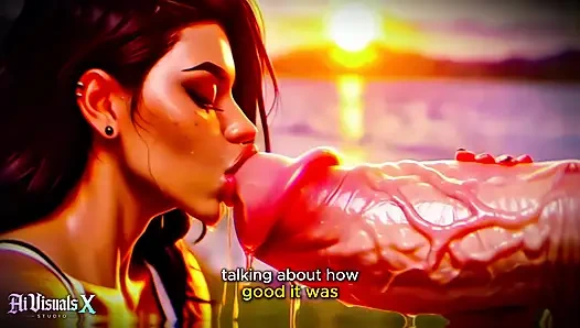 (4K) AI 3D Animated Porn – Latina Baddie Worships Big White Cock (Interracial ASMR) - AI Visuals X