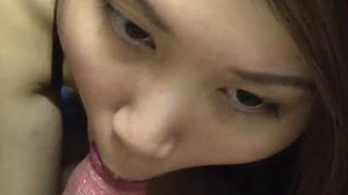 Asian girl was sucking dick
